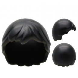 playmobil cheveux perruque noire homme chatelain chevalier 
